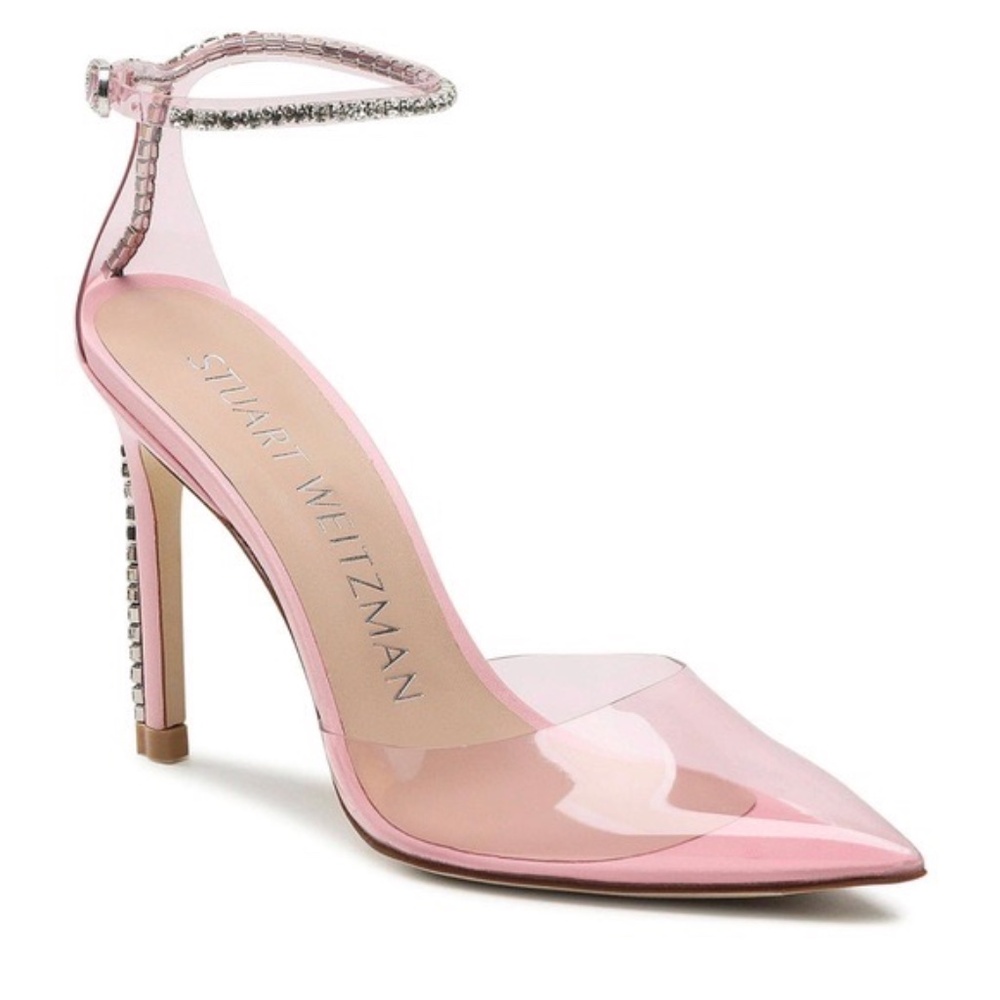 Stuart Weitzman Stuart Glam 100 strap pink candy/clear size 7.5